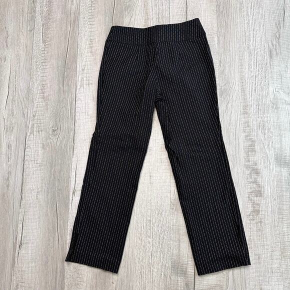 Nic + Zoe Womens Work Stretch Pant Black Onyx Broken Stripe 4P Pull On Formals - Picture 4 of 12
